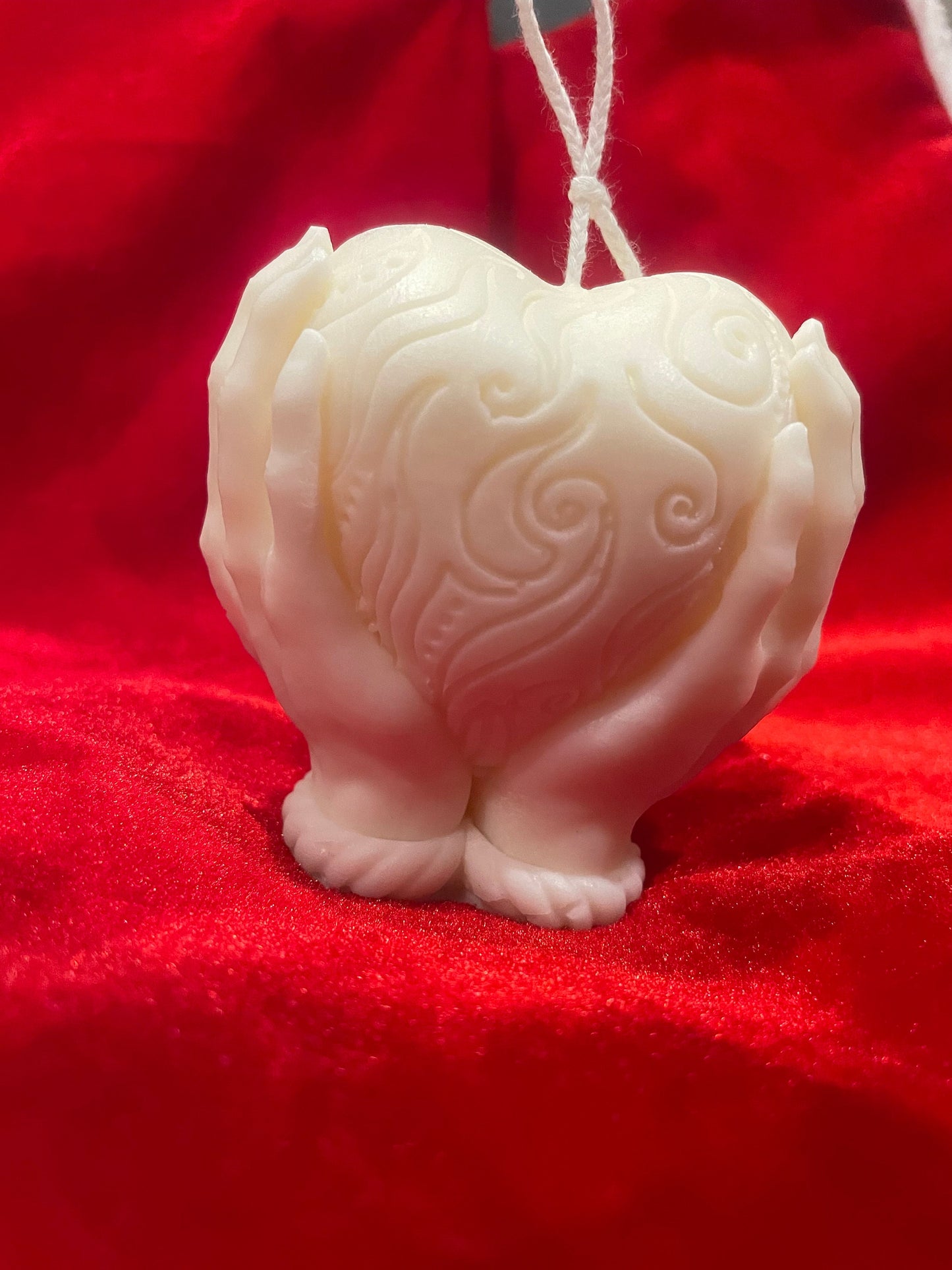 Hands Holding Heart scented candle| Valentine’s Day gift | Love celebration | Engagement | Showing feelings | Wedding favour