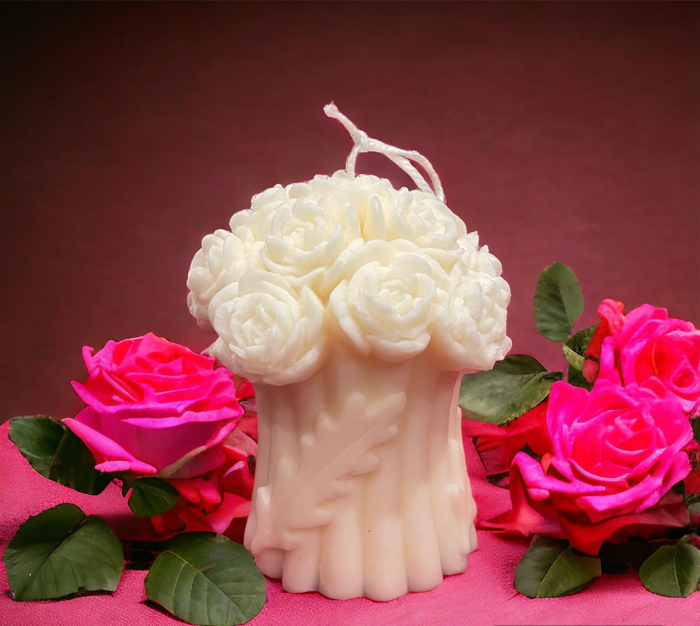 Roses bouquet scented candle - Hand poured soy wax candles | Home decor | Mother’s day present | Valentine’s Day gift