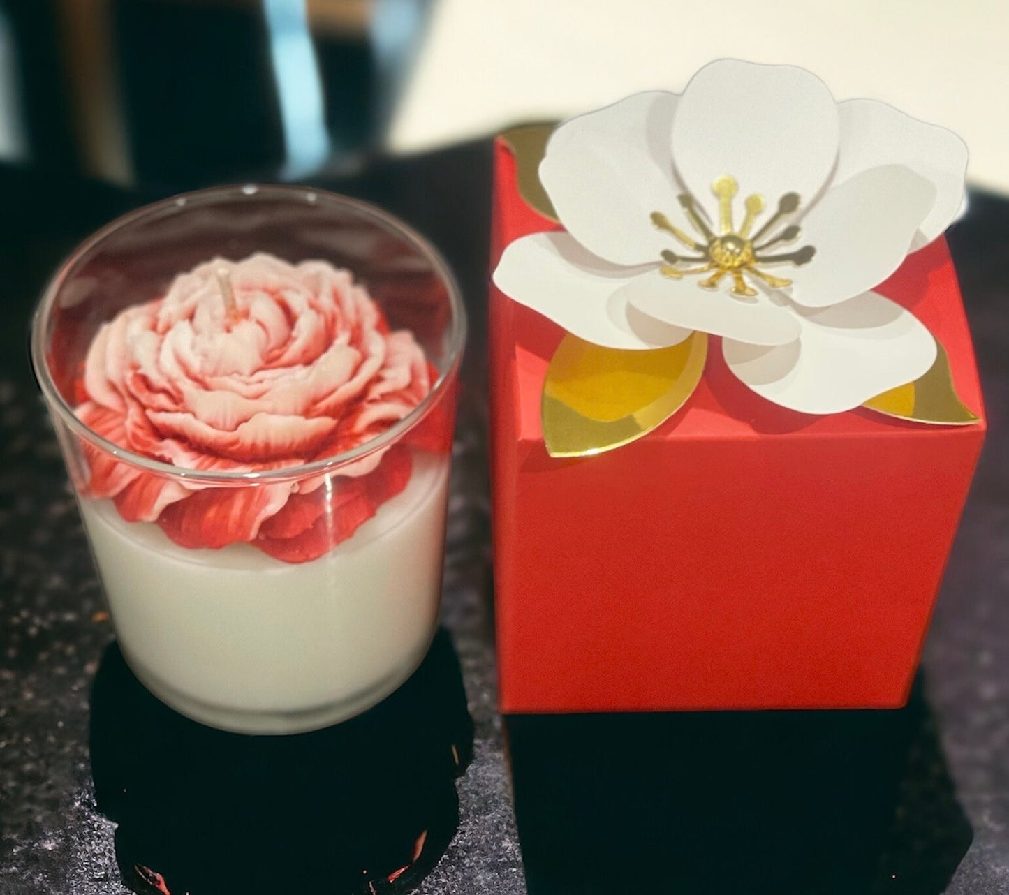 Scented Peony candle - Personalised present | Valentine’s Day gift | Soy wax candle | Cozy Aromatherapy | Home decor