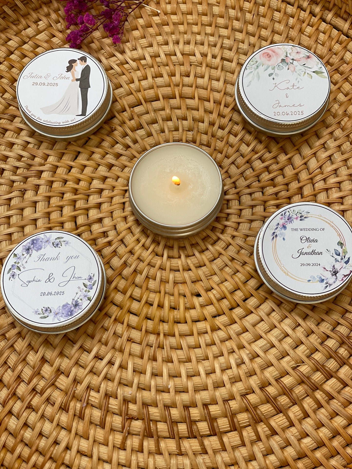 Wedding Favors Small Candles - Thank you custom candles | Bulk Gifts | Personalised wedding gifts for guests
