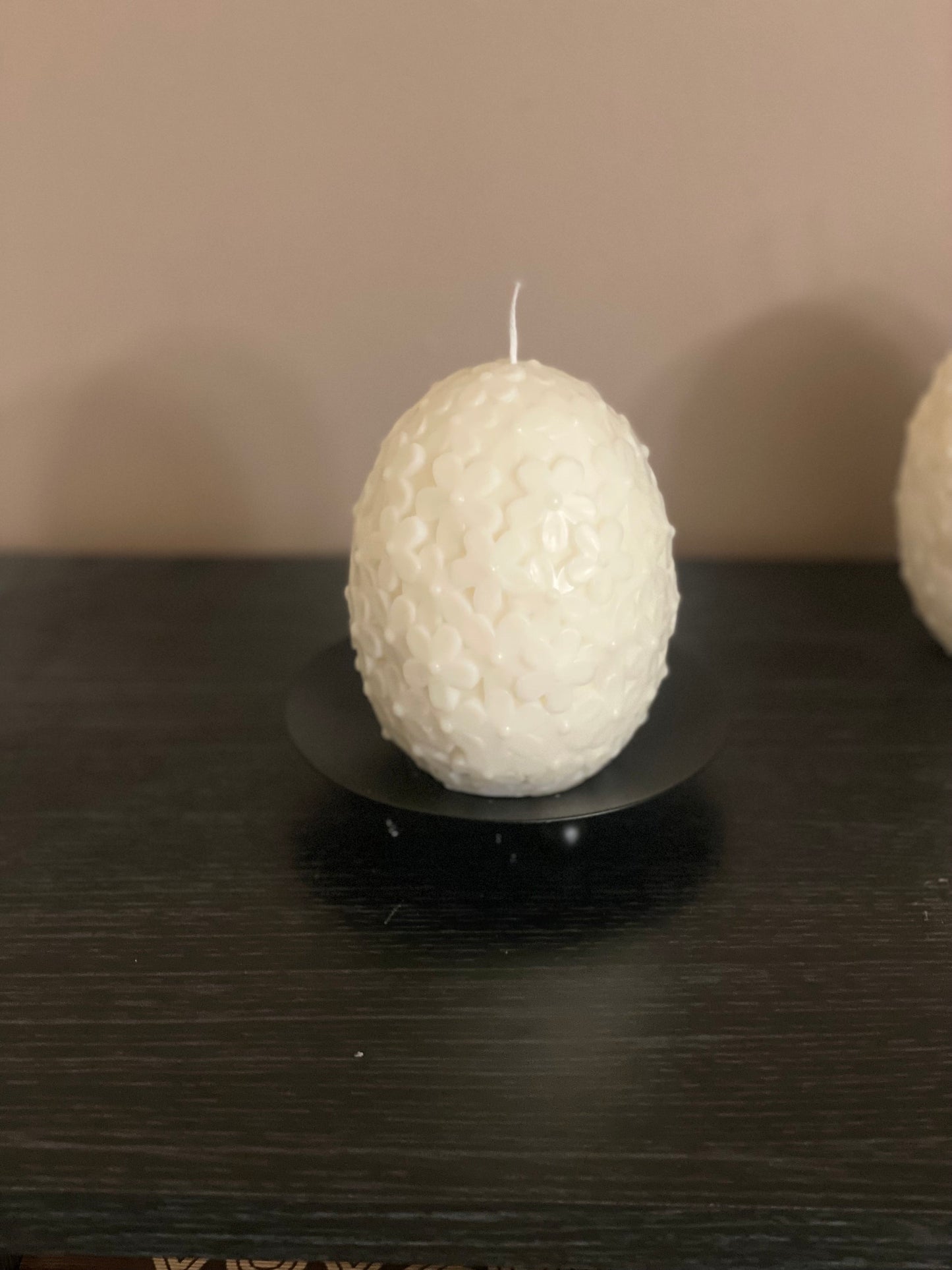 Easter Egg With Flowers Pattern Candle | Easter Decoration | Daisies Egg Candle