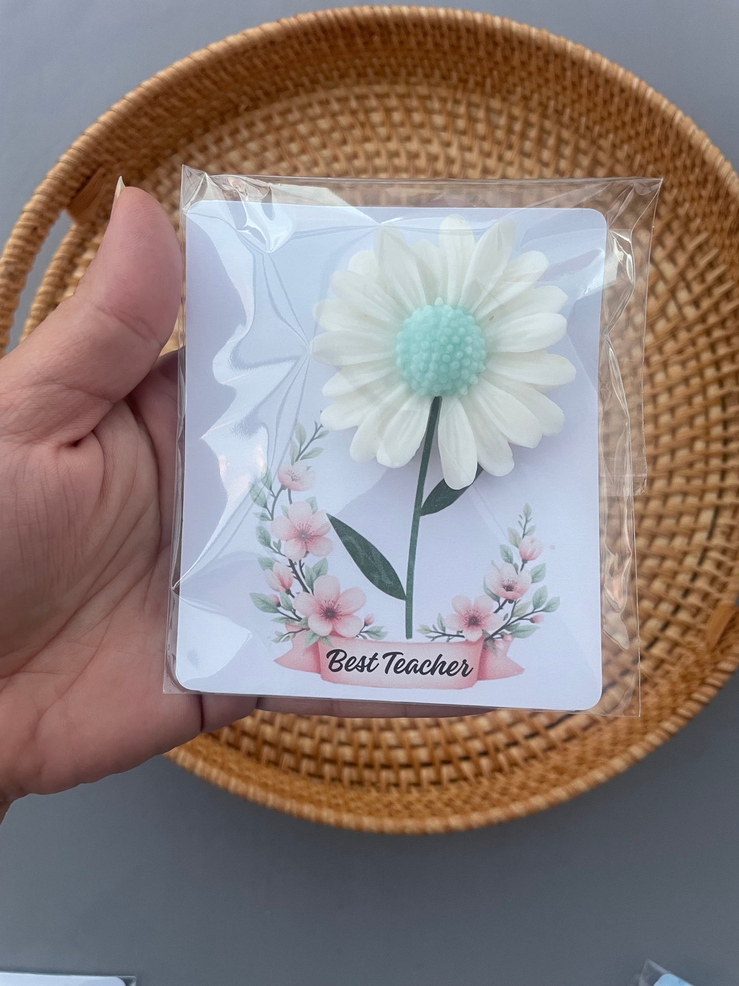 Thank You Teacher Gift – Handmade Soy Wax Flower Candle, End of School Year Favor, Best Teacher Appreciation