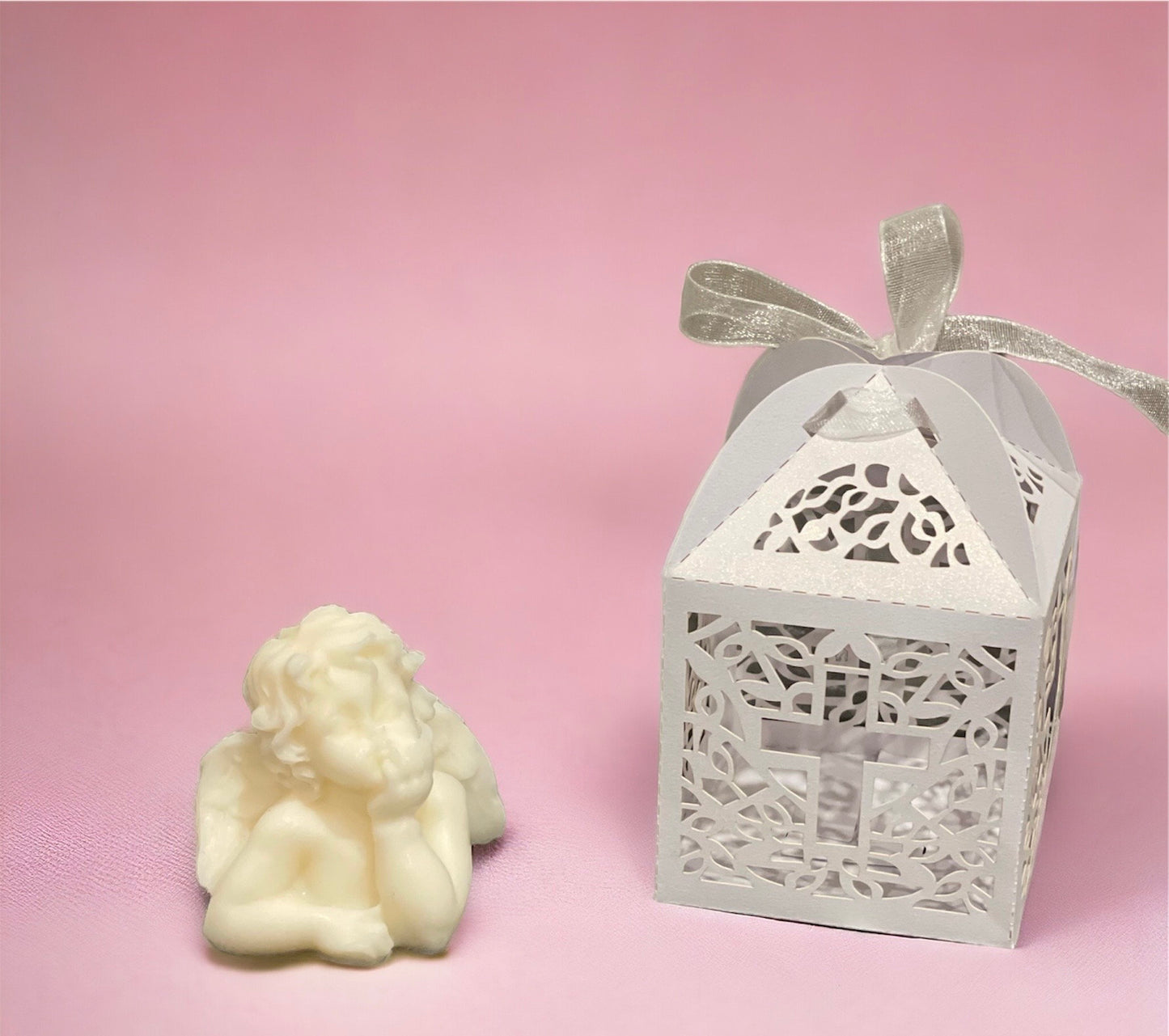 Personalised Baby Shower Favours | Small Angel Scented Candle | Christening Gift | First Communion Favours