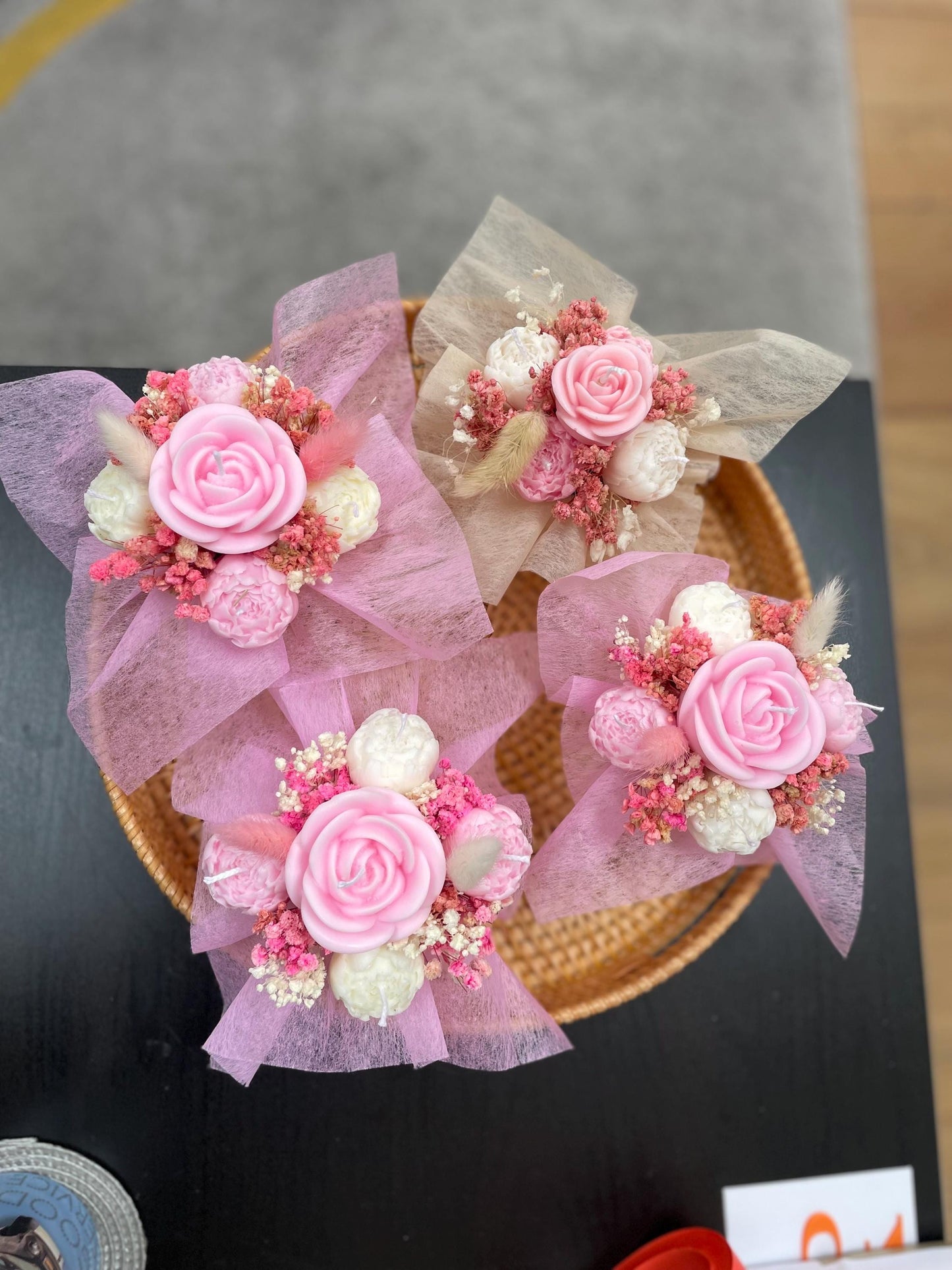 Candles Flower Mini Bouquet Gift | Scented Candles Flowers | Soy Wax Flowers Bouquet