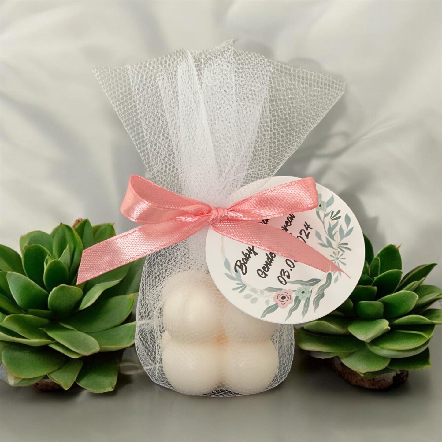 Personalised Wedding Favours | Mini Bubble Scented Candles Personalised Party Favour / Baby Shower Favours / Small gift