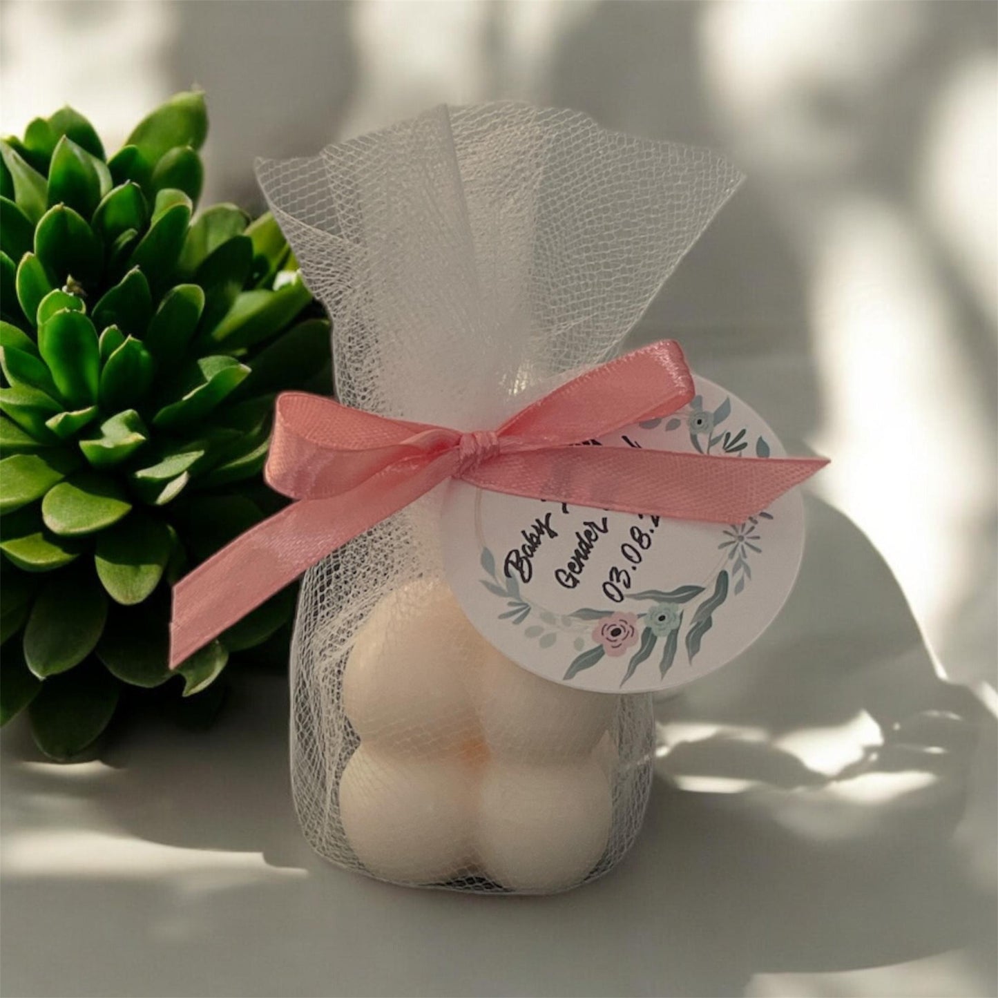 Personalised Wedding Favours | Mini Bubble Scented Candles Personalised Party Favour / Baby Shower Favours / Small gift