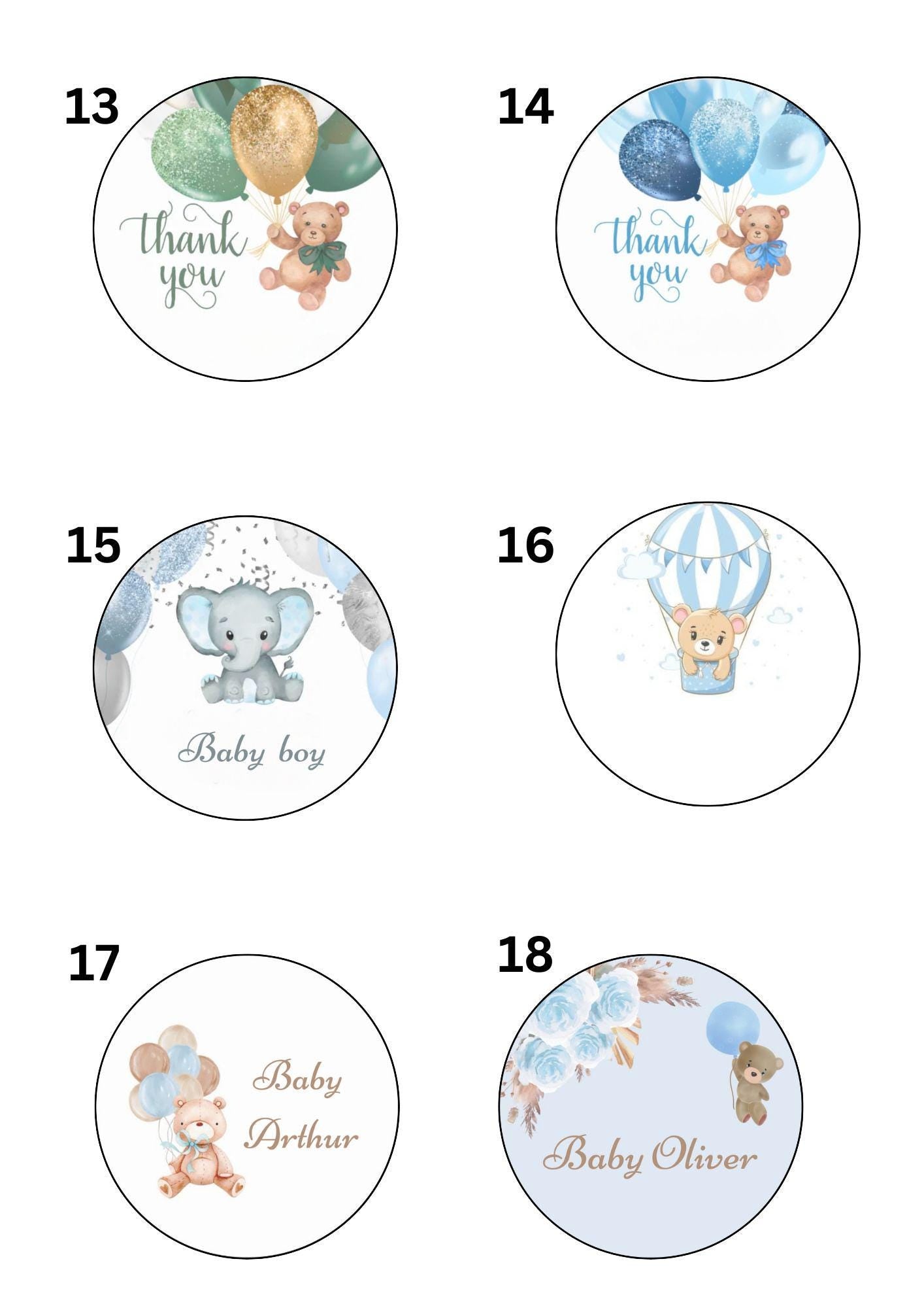 20 x Baby Shower Favours Labels - Party favours tags | Christmas labels