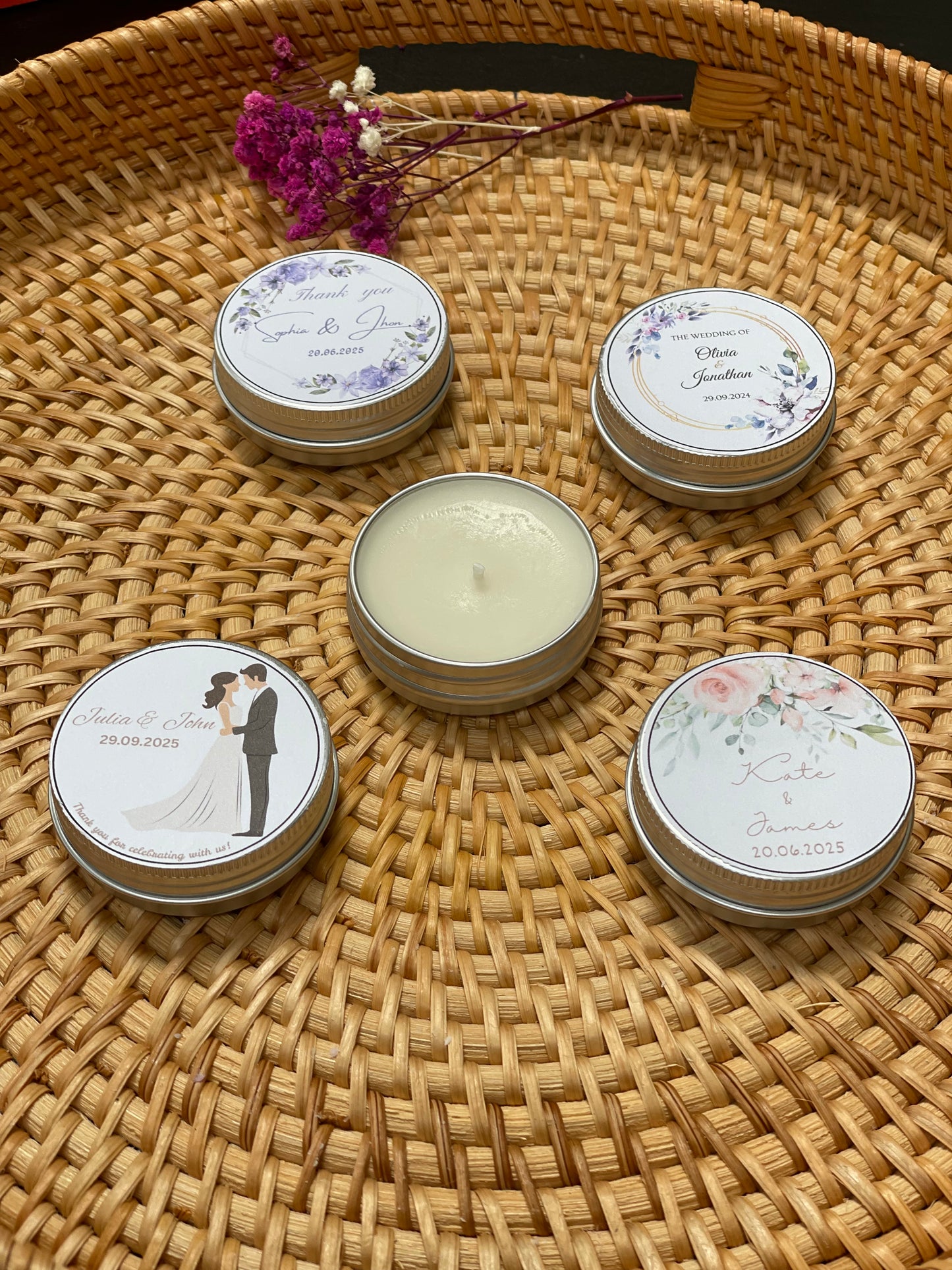Wedding Favors Small Candles - Thank you custom candles | Bulk Gifts | Personalised wedding gifts for guests