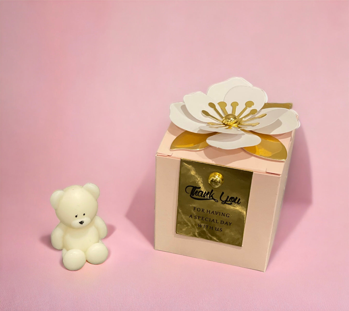Personalised Baby Shower Favours | Baby Shower Gifts | Teddy Bear Theme | Mini Bear Candle | Gender Reveal