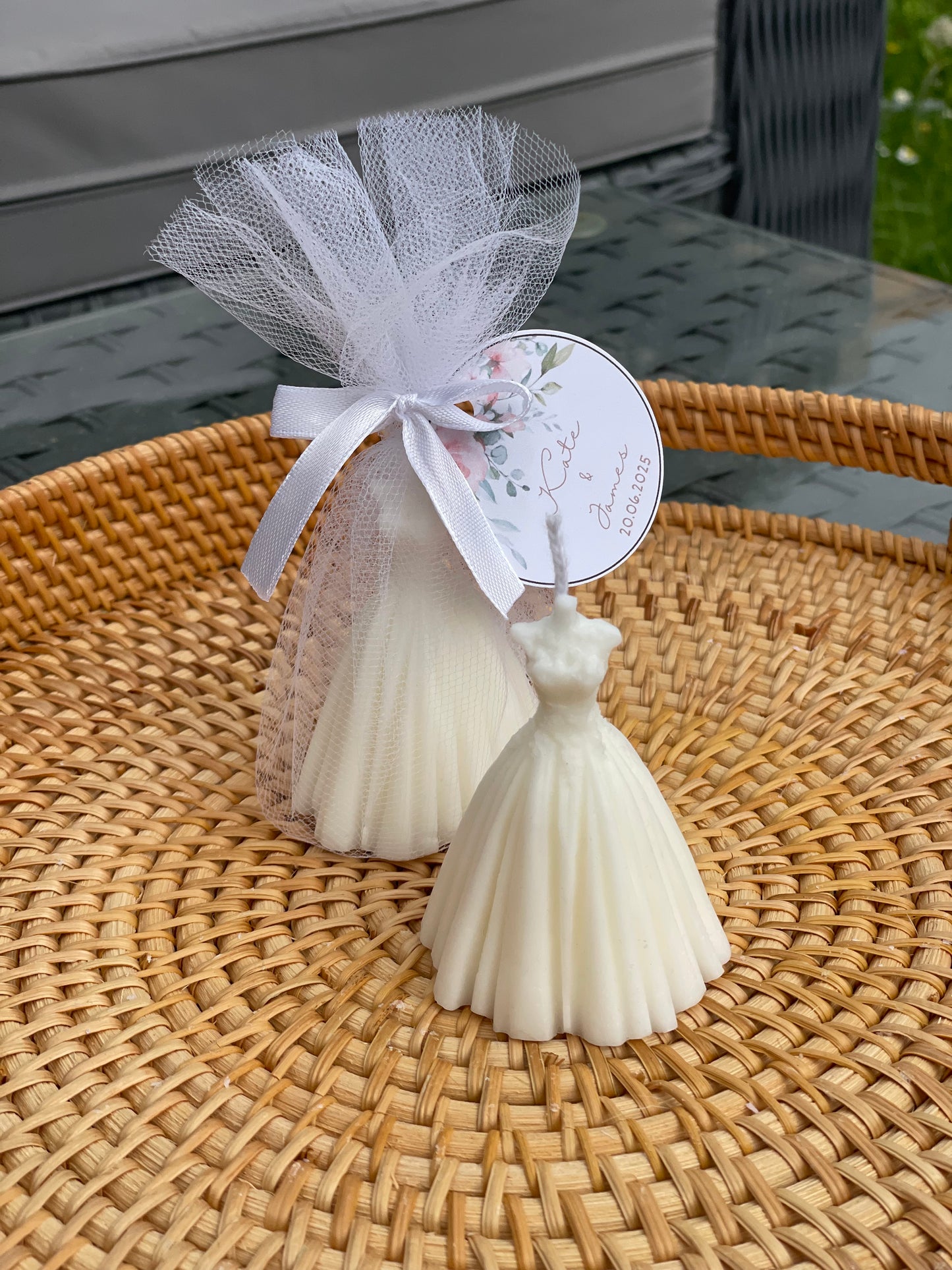 Personalised Bridal Shower Favor Candle | Bride dress candle | Bride to be gift