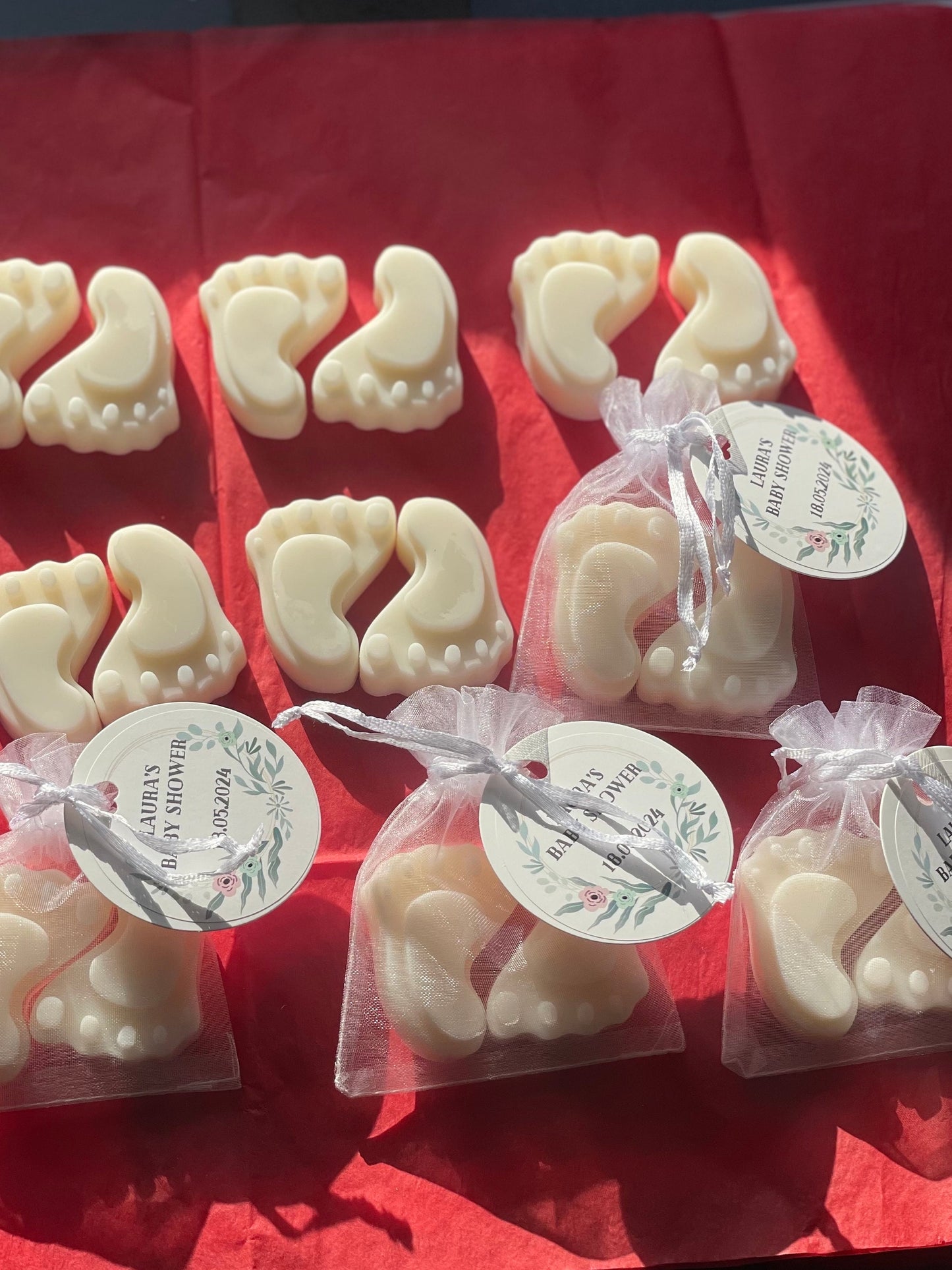 Personalised Baby Shower Favours | Baby Footprint Wax Melt | New Baby Feet | Baby Boy | Baby Girl | Gender Reveal
