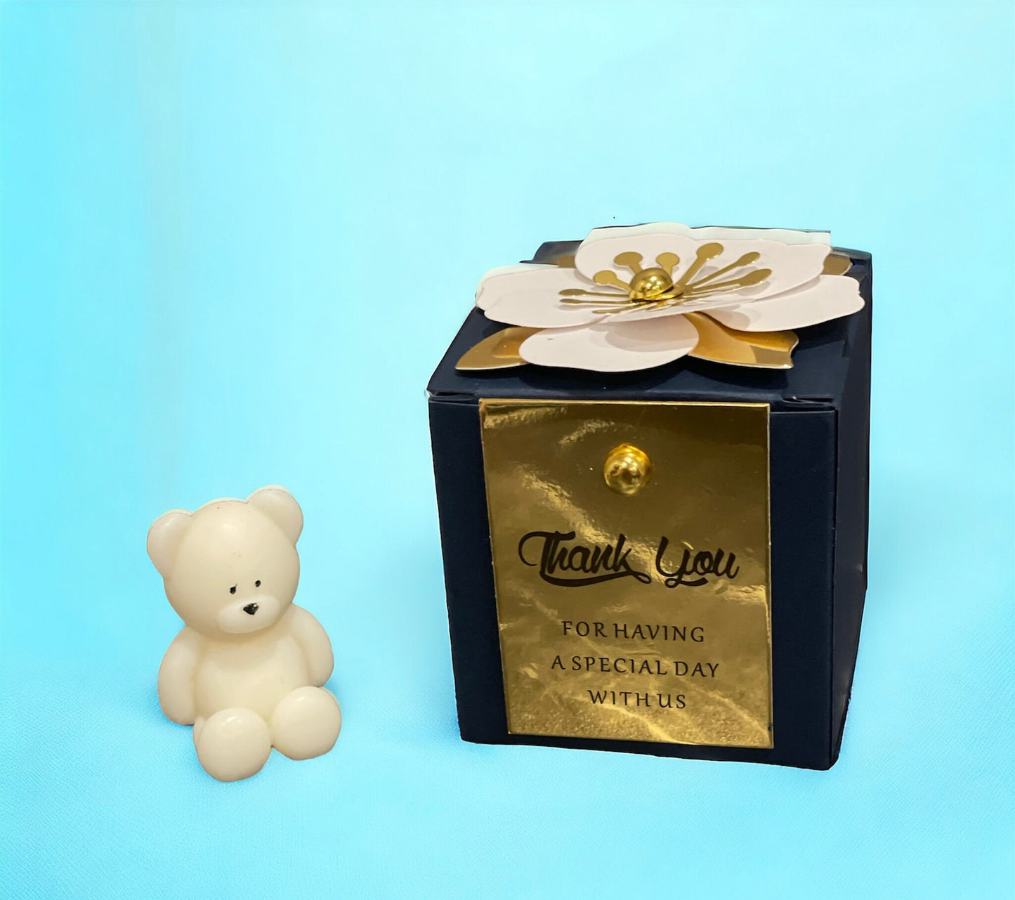 Personalised Baby Shower Favours | Baby Shower Gifts | Teddy Bear Theme | Mini Bear Candle | Gender Reveal