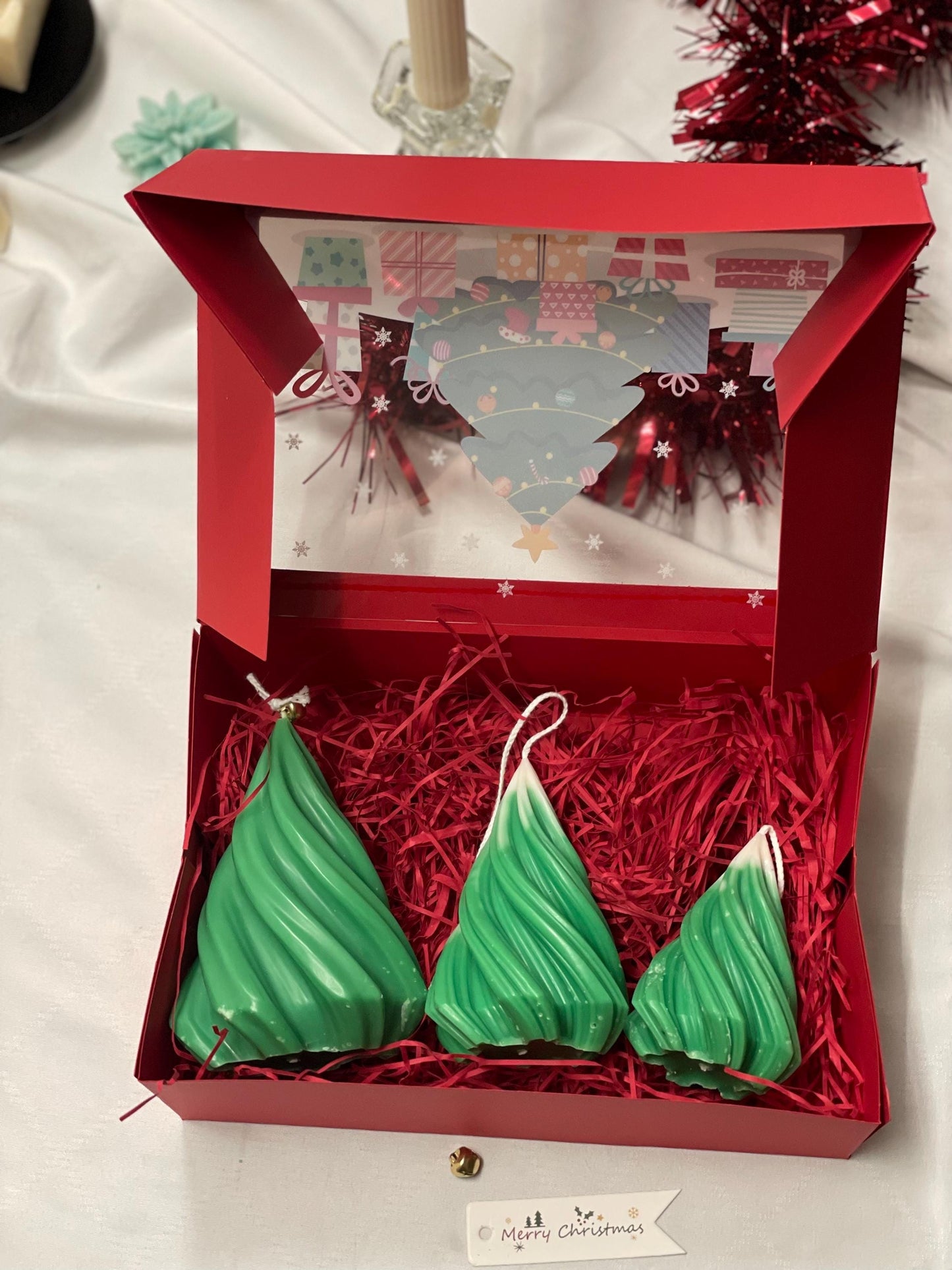 Christmas tree candles set | Festive candles | Handmade Home Decor | Soy wax | Christmas gift | Xmas decorations