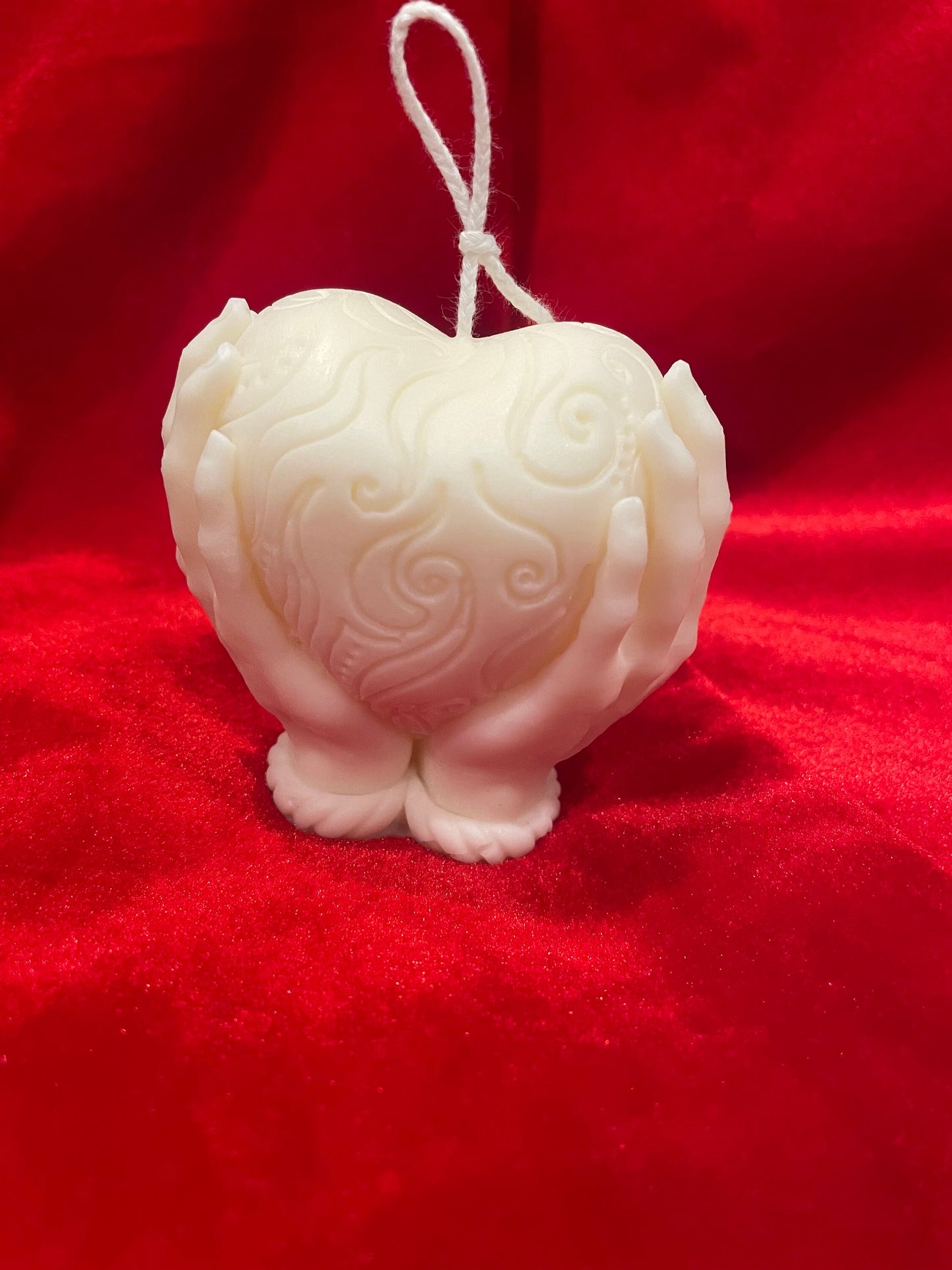 Hands Holding Heart scented candle| Valentine’s Day gift | Love celebration | Engagement | Showing feelings | Wedding favour