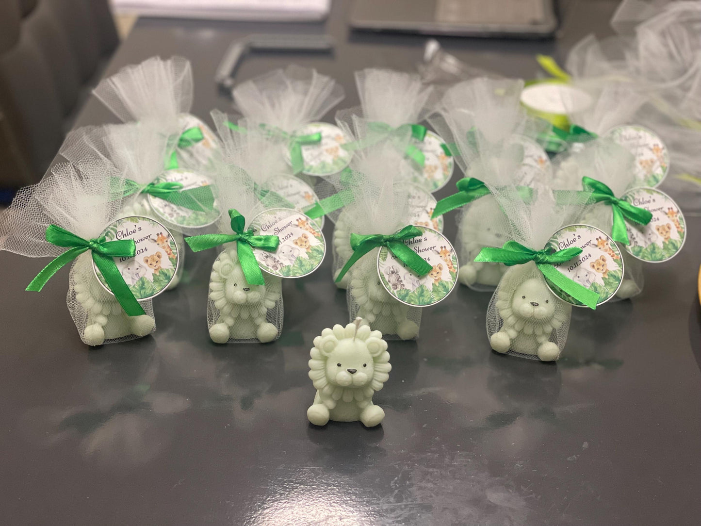 Personalised Baby Shower Favours | Lion Candles | Gender Reveal | Birthday Party Favours