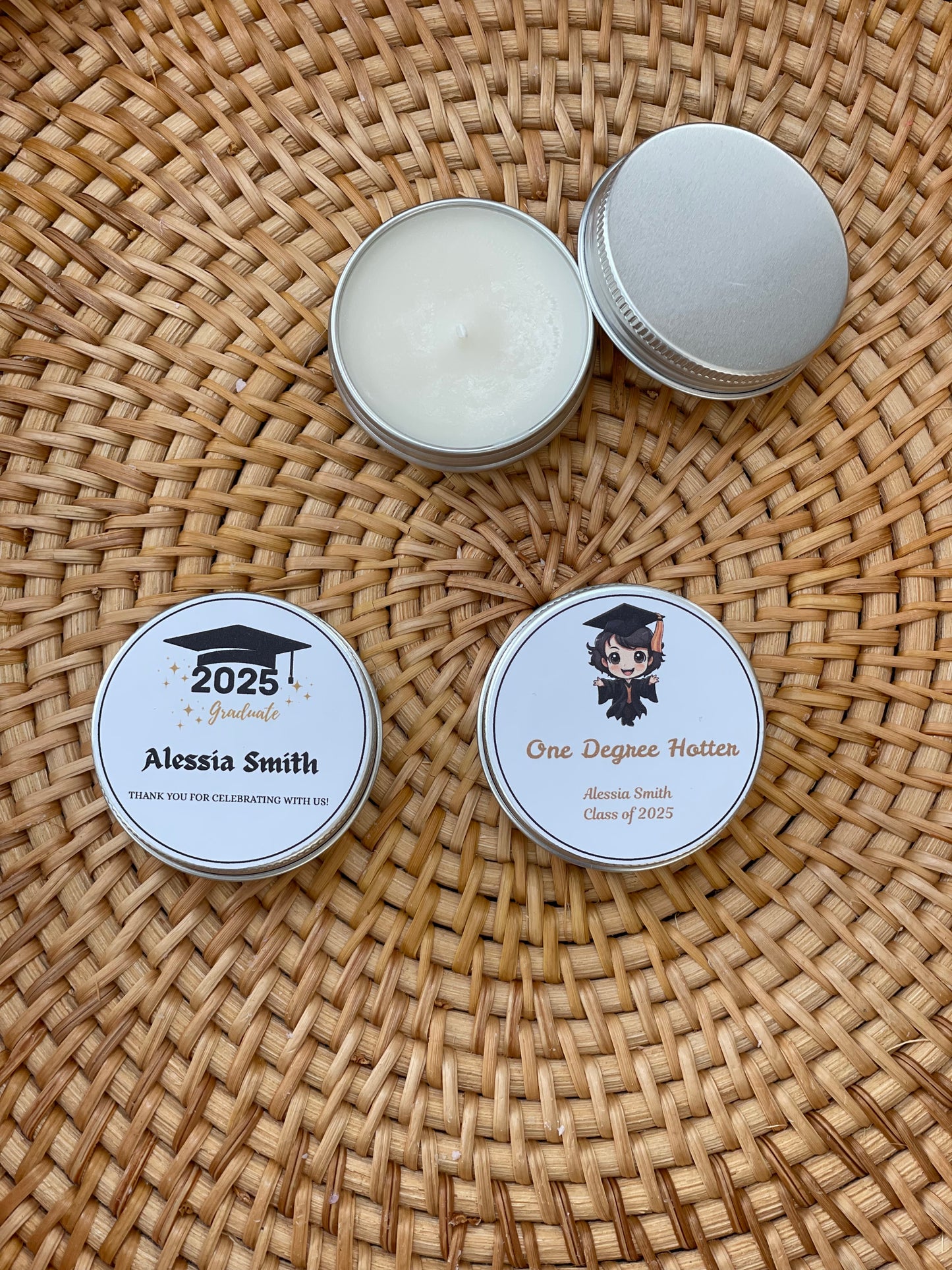Personalised Graduation Party Favors - Small Scented Candles | Graduation Gift | Class of 2025 | End of School Gift