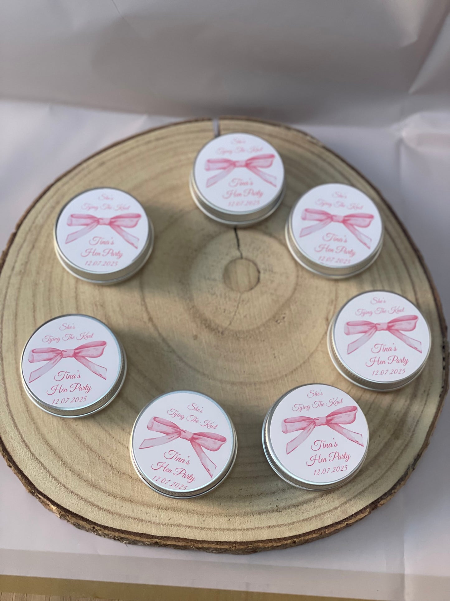 Personalised Bridal Shower Favors - Small Candle Favour | Hen Do Party | She’s tying the knot | Last Rodeo | Pearls and Prosecco