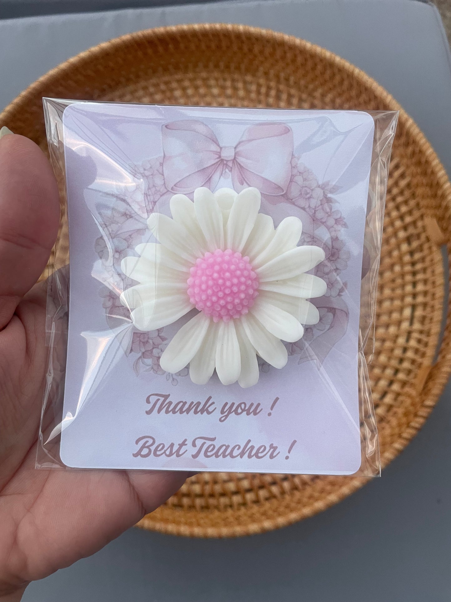 Thank You Teacher Gift – Handmade Soy Wax Flower Candle, End of School Year Favor, Best Teacher Appreciation