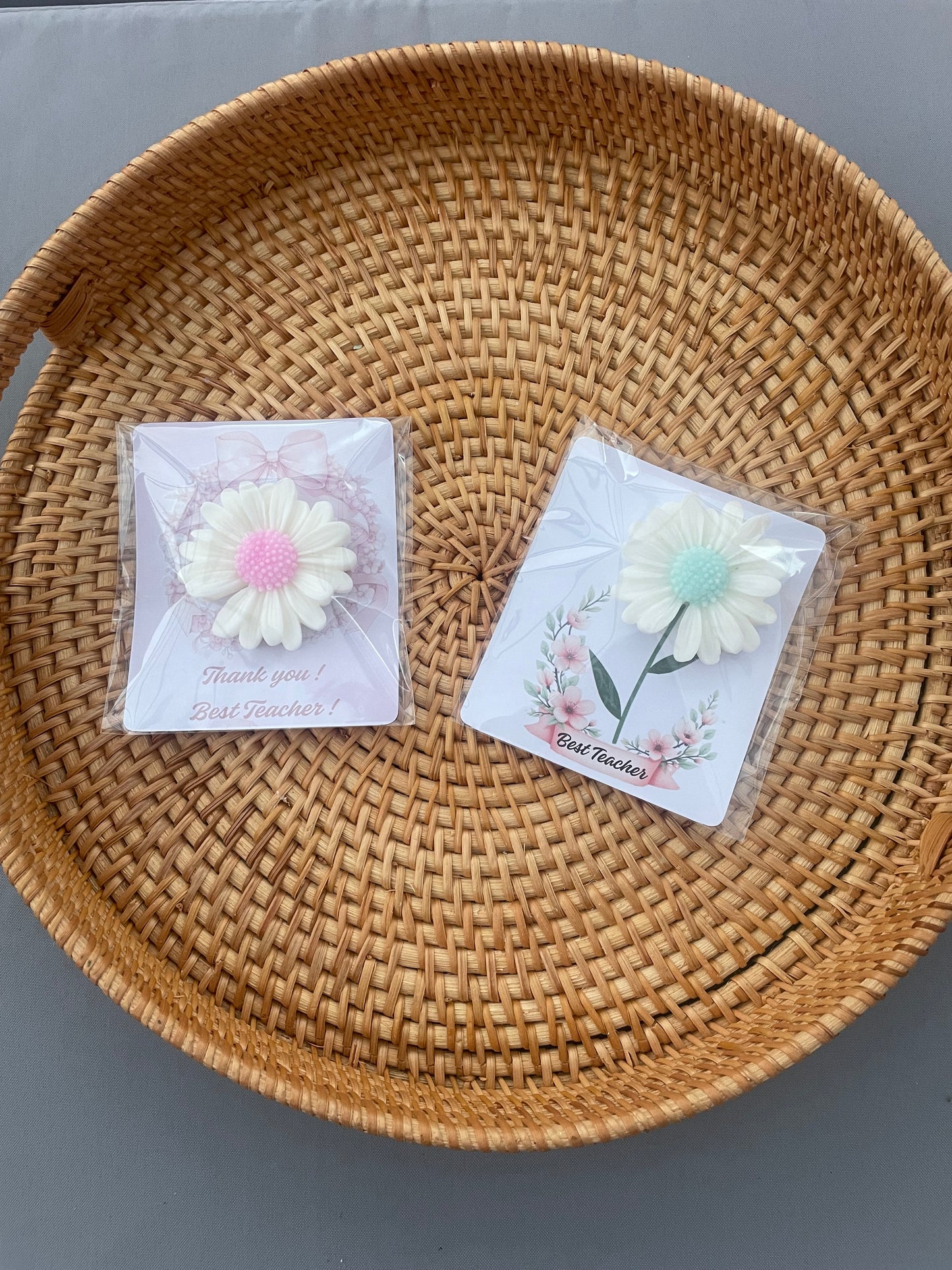 Thank You Teacher Gift – Handmade Soy Wax Flower Candle, End of School Year Favor, Best Teacher Appreciation