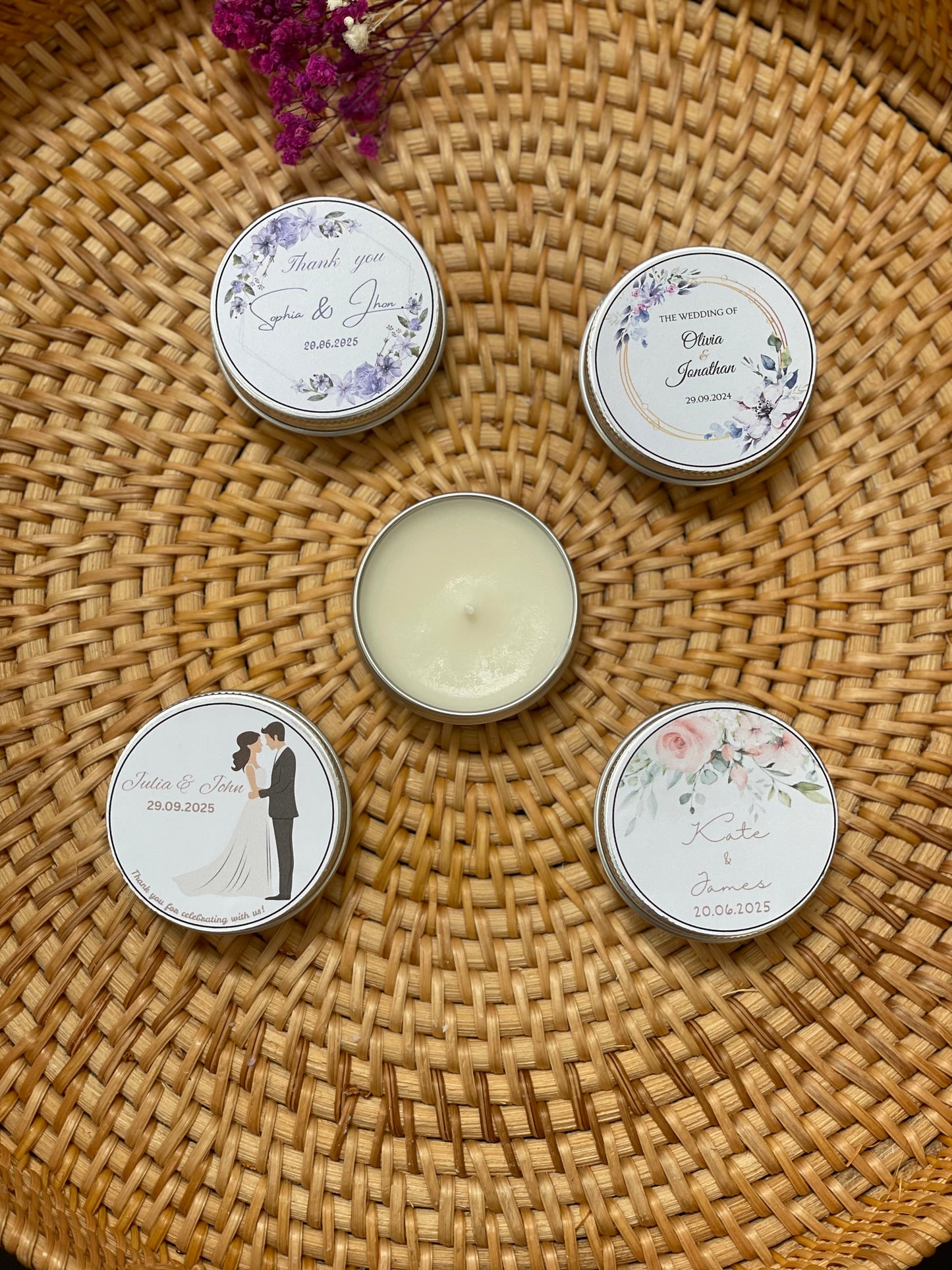 Wedding Favors Small Candles - Thank you custom candles | Bulk Gifts | Personalised wedding gifts for guests