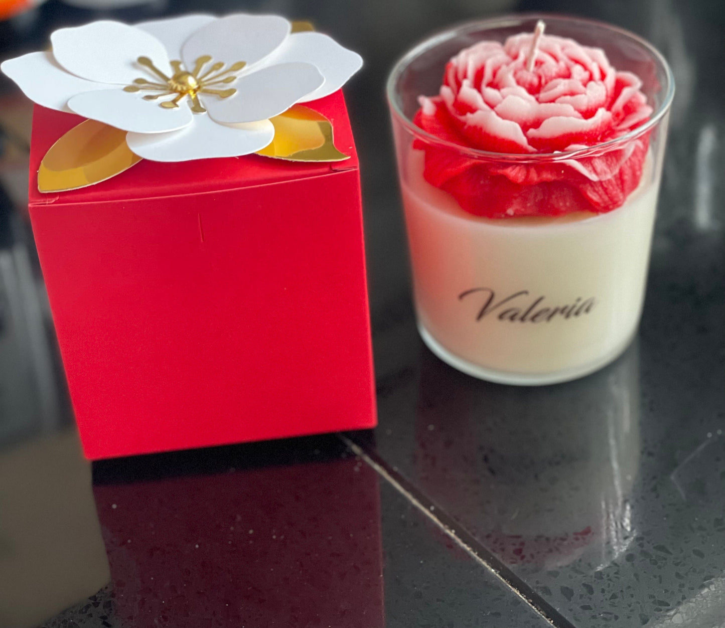 Scented Peony candle - Personalised present | Valentine’s Day gift | Soy wax candle | Cozy Aromatherapy | Home decor