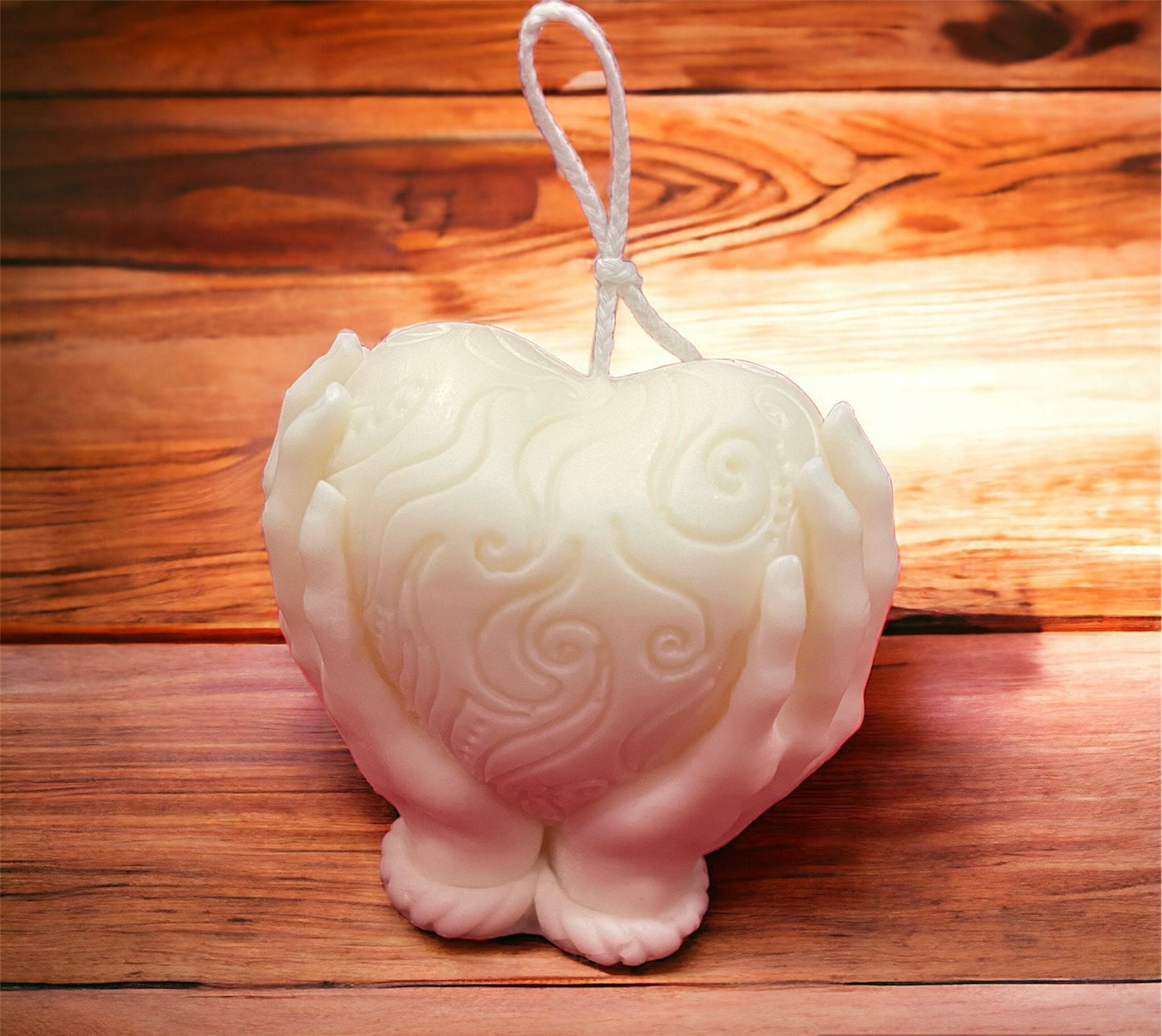 Hands Holding Heart scented candle| Valentine’s Day gift | Love celebration | Engagement | Showing feelings | Wedding favour