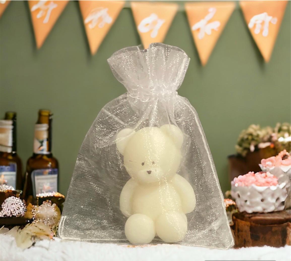 Personalised Baby Shower Favours | Baby Shower Gifts | Mini Teddy Bear scented candle | Gender Reveal favors | Thank you for coming
