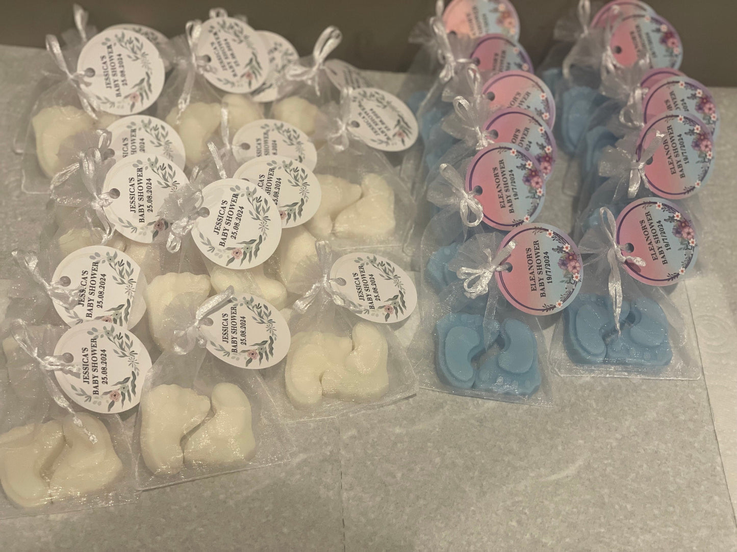 Personalised Baby Shower Favours | Baby Footprint Wax Melt | New Baby Feet | Baby Boy | Baby Girl | Gender Reveal