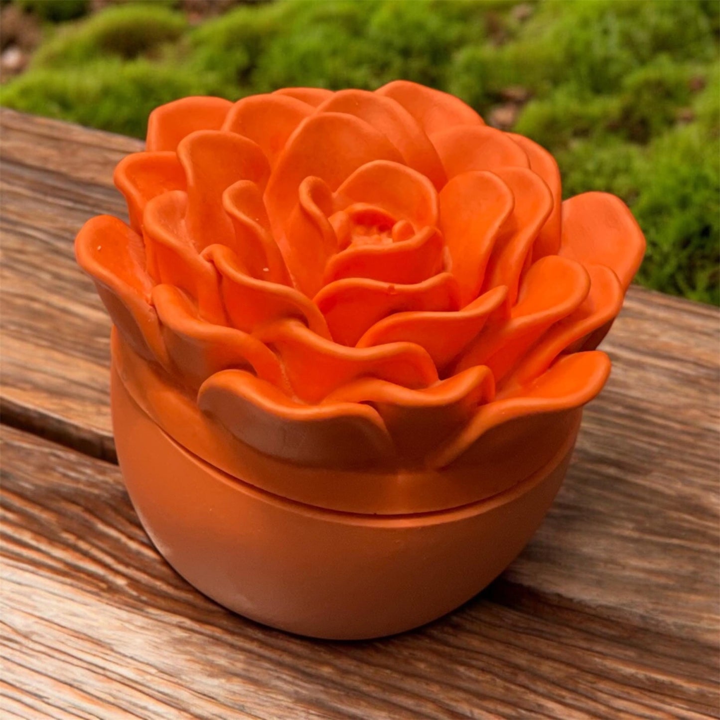 Rose Flower Jar with Scented Candle | Jesmonite jar with rose lid | Home Decor | Valentine’s Day gift | Mother’s Day gift