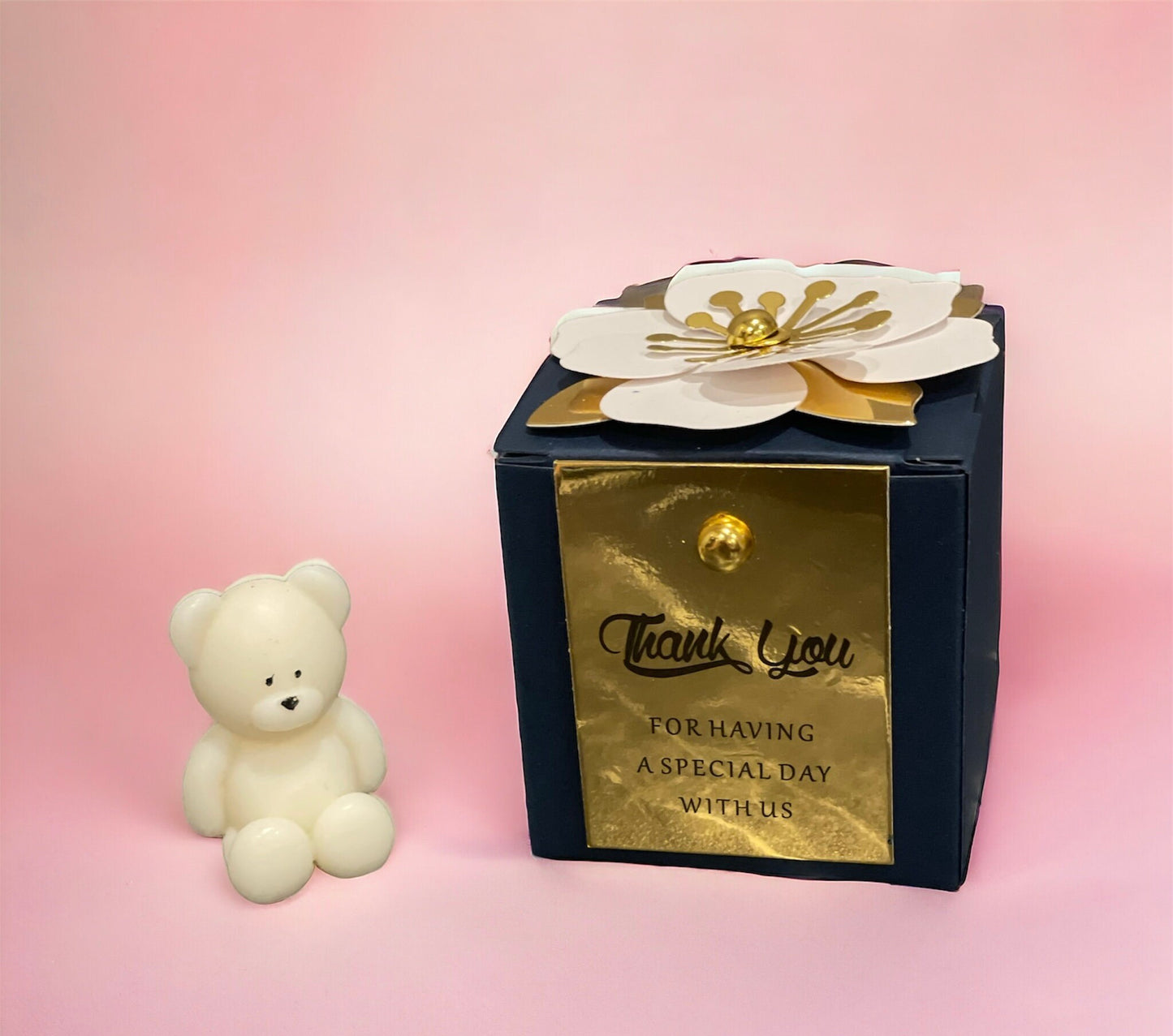 Personalised Baby Shower Favours | Baby Shower Gifts | Teddy Bear Theme | Mini Bear Candle | Gender Reveal