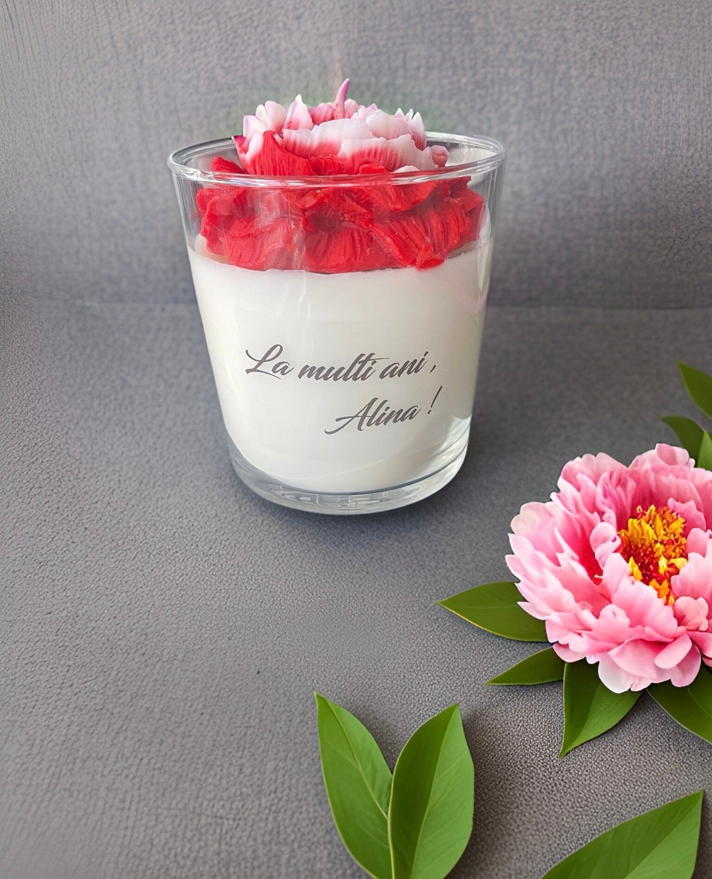 Scented Peony candle - Personalised present | Valentine’s Day gift | Soy wax candle | Cozy Aromatherapy | Home decor