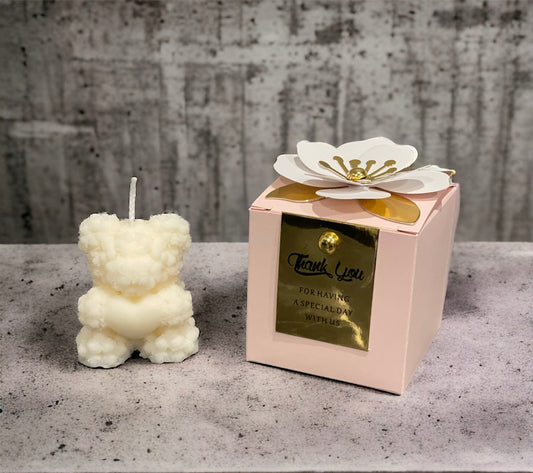 Baby shower favours - Small Bear Roses scented candles | Christening favours | Party gifts