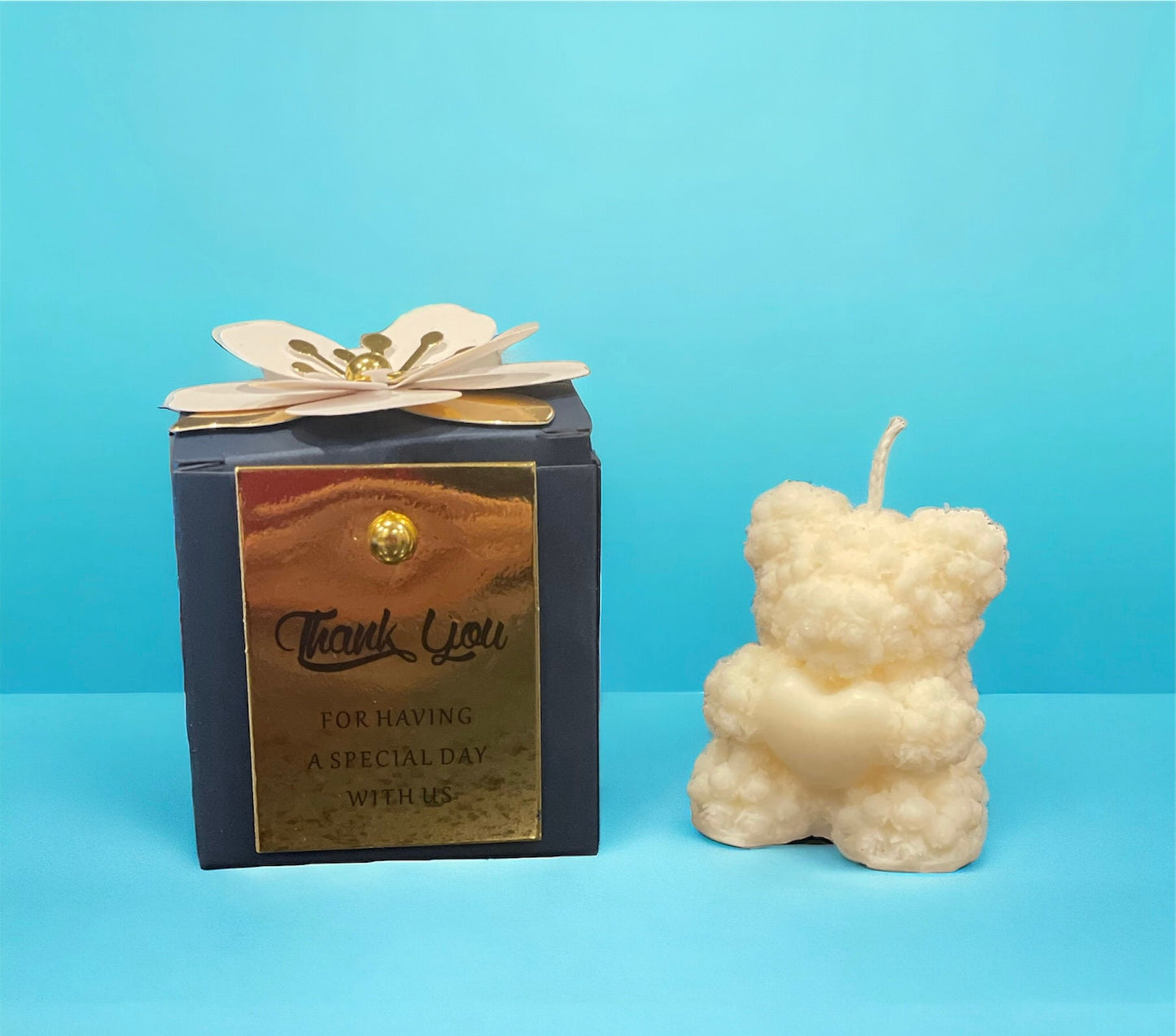 Baby shower favours - Small Bear Roses scented candles | Christening favours | Party gifts