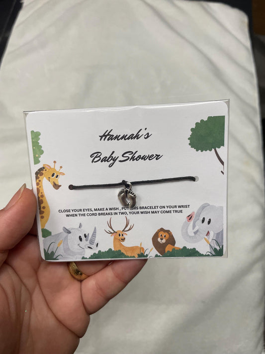 Personalised Baby Shower Wish Bracelet | Baby Shower Favours | Thank you for coming