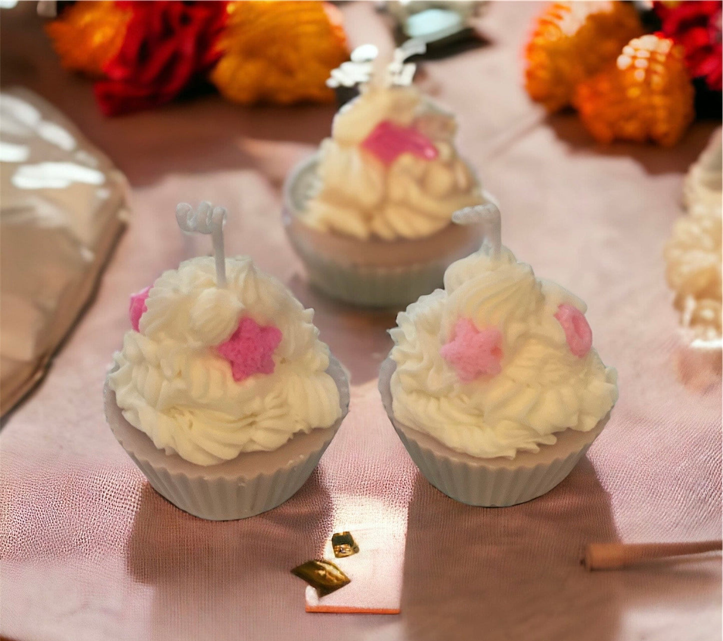 Scented cupcake candle -  Sweet candles , whipped cream candle ,Easter decoration  , cute unique gift , cozy home decor