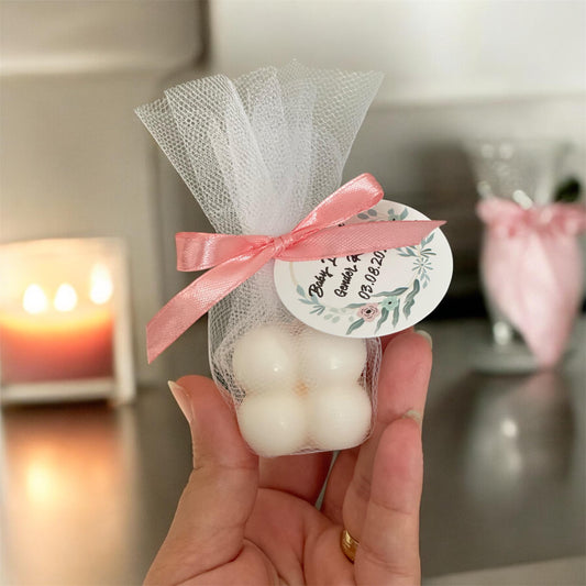 Personalised Wedding Favours  | Mini Bubble Scented Candles Personalised Party Favour / Baby Shower Favours / Small gift