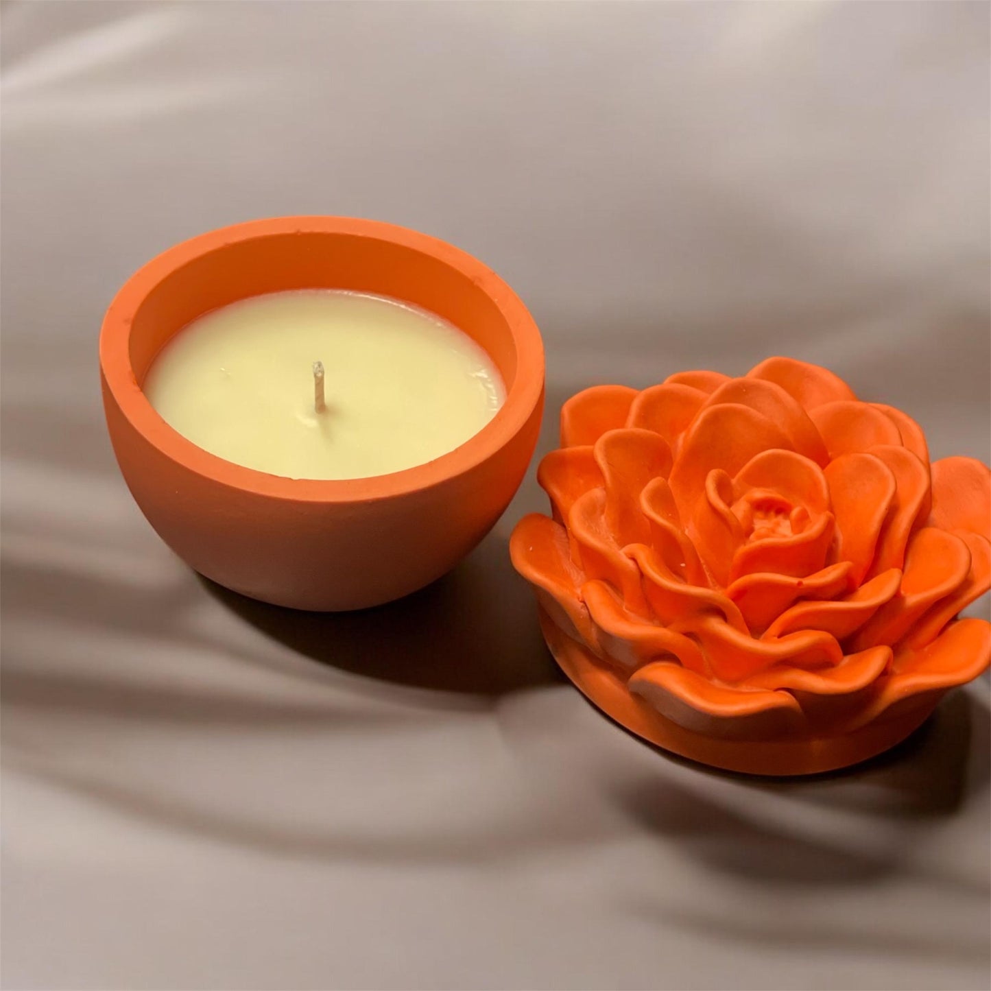 Rose Flower Jar with Scented Candle | Jesmonite jar with rose lid | Home Decor | Valentine’s Day gift | Mother’s Day gift