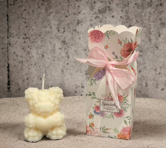Baby shower favours - Small Bear Roses Vanilla scented candles | Christening favours | Party gifts | Thank You For Coming Gift