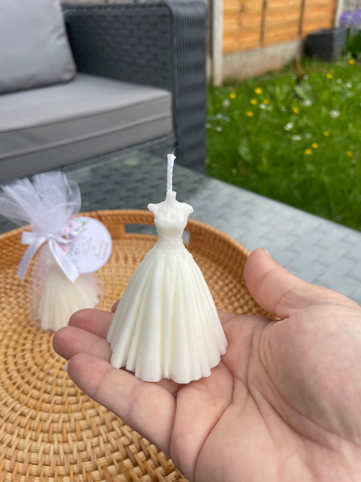 Personalised Bridal Shower Favor Candle | Bride dress candle | Bride to be gift