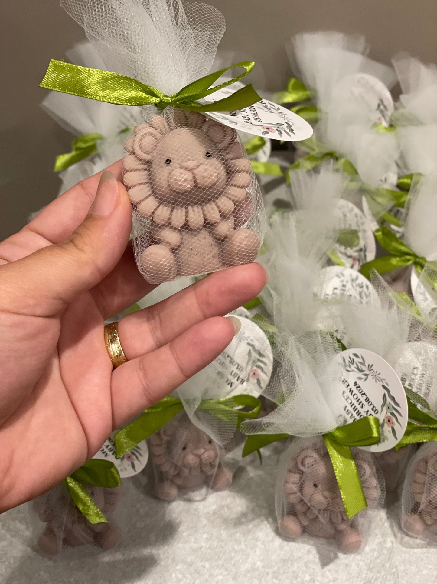 Personalised Baby Shower Favours | Lion Candles | Gender Reveal | Birthday Party Favours