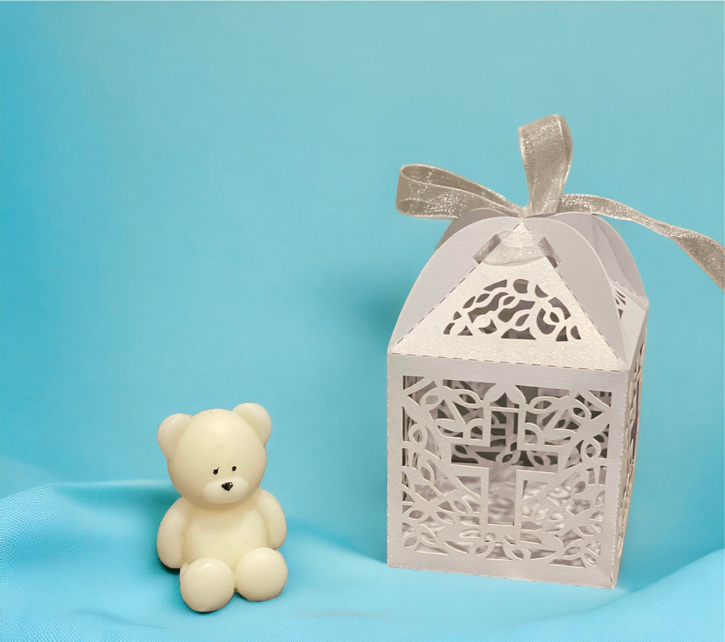Personalised Baby Shower Favours | Baby Shower Gifts | Teddy Bear Theme | Mini Bear Candle | Gender Reveal