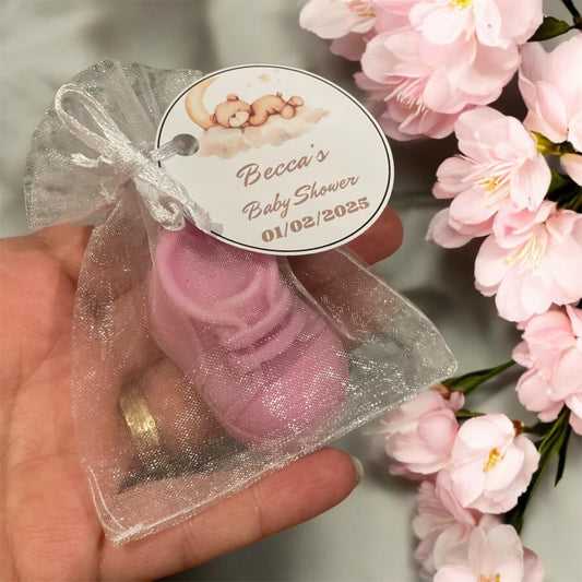 Personalised Baby Shower Favours - Mini Baby Shoe Wax Melt | Thank You for coming gift