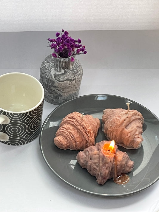 Croissant Shaped Candle | Soy wax candle | Cute Candle | Unique Gift For Croissants lovers