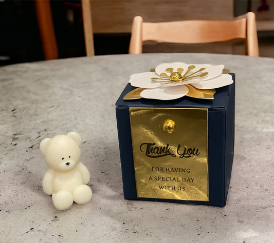 Personalised Baby Shower Favours | Baby Shower Gifts | Teddy Bear Theme | Mini Bear Candle | Gender Reveal