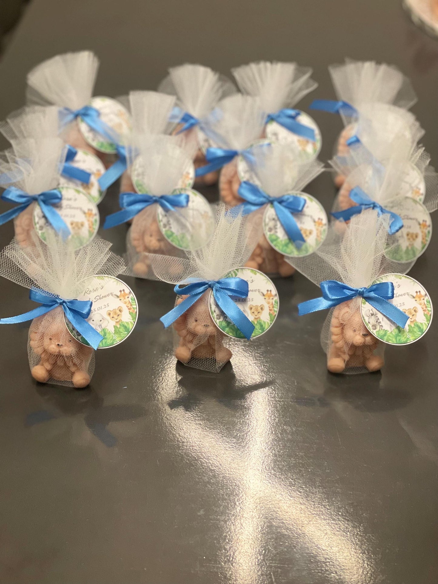 Personalised Baby Shower Favours | Lion Candles | Gender Reveal | Birthday Party Favours