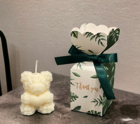 Baby shower favours - Small Bear Roses Vanilla scented candles | Christening favours | Party gifts | Thank You For Coming Gift