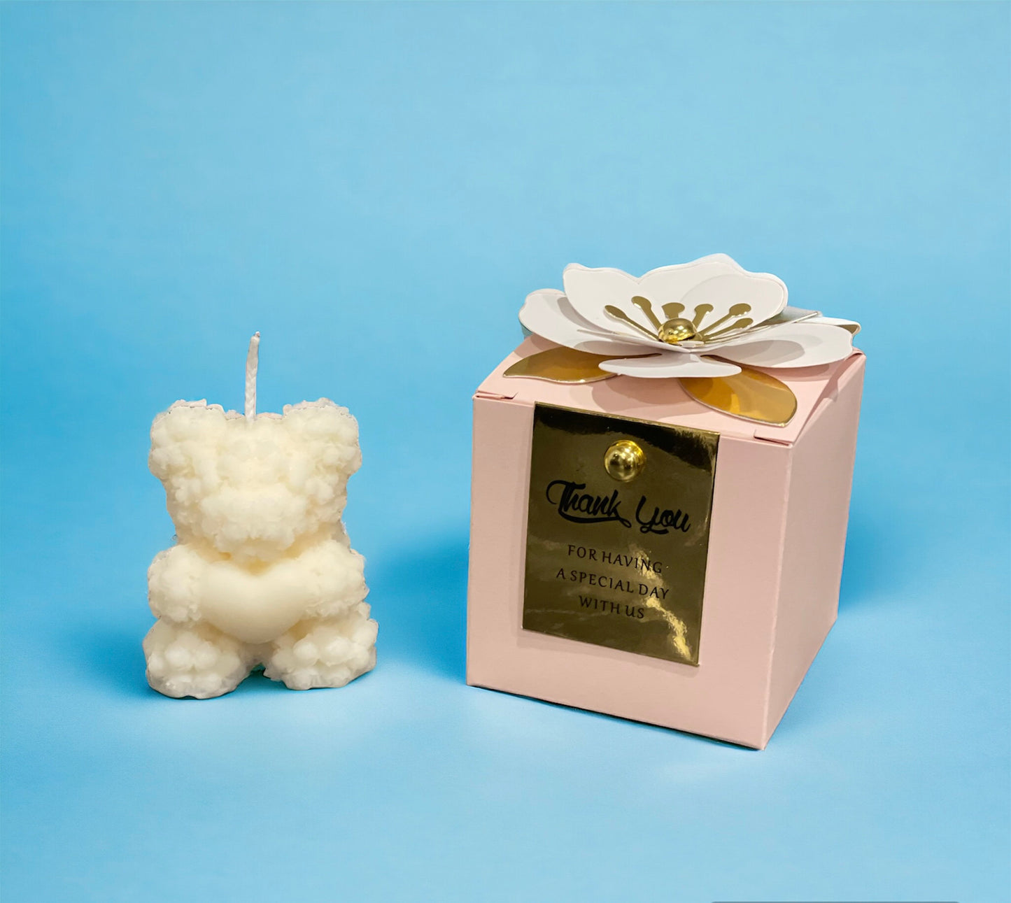 Baby shower favours - Small Bear Roses scented candles | Christening favours | Party gifts