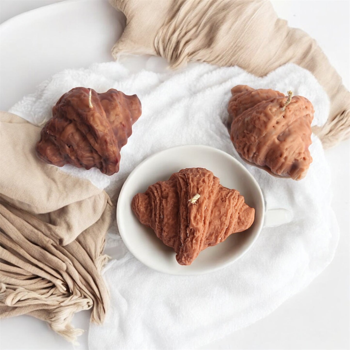 Croissant Shaped Candle | Soy wax candle | Cute Candle | Unique Gift For Croissants lovers