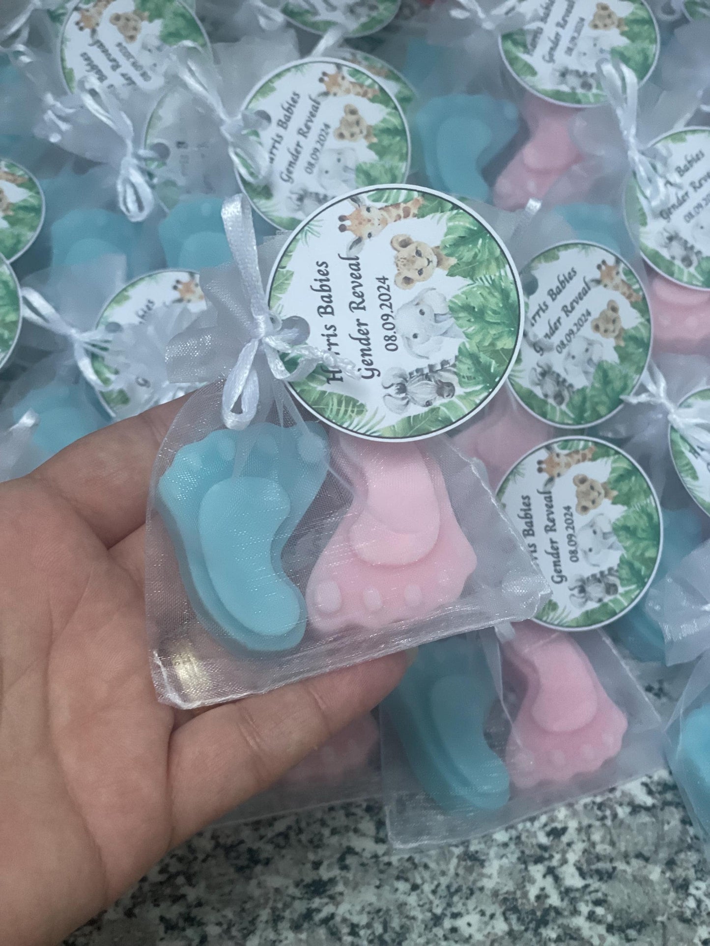 Personalised Baby Shower Favours | Baby Footprint Wax Melt | New Baby Feet | Baby Boy | Baby Girl | Gender Reveal