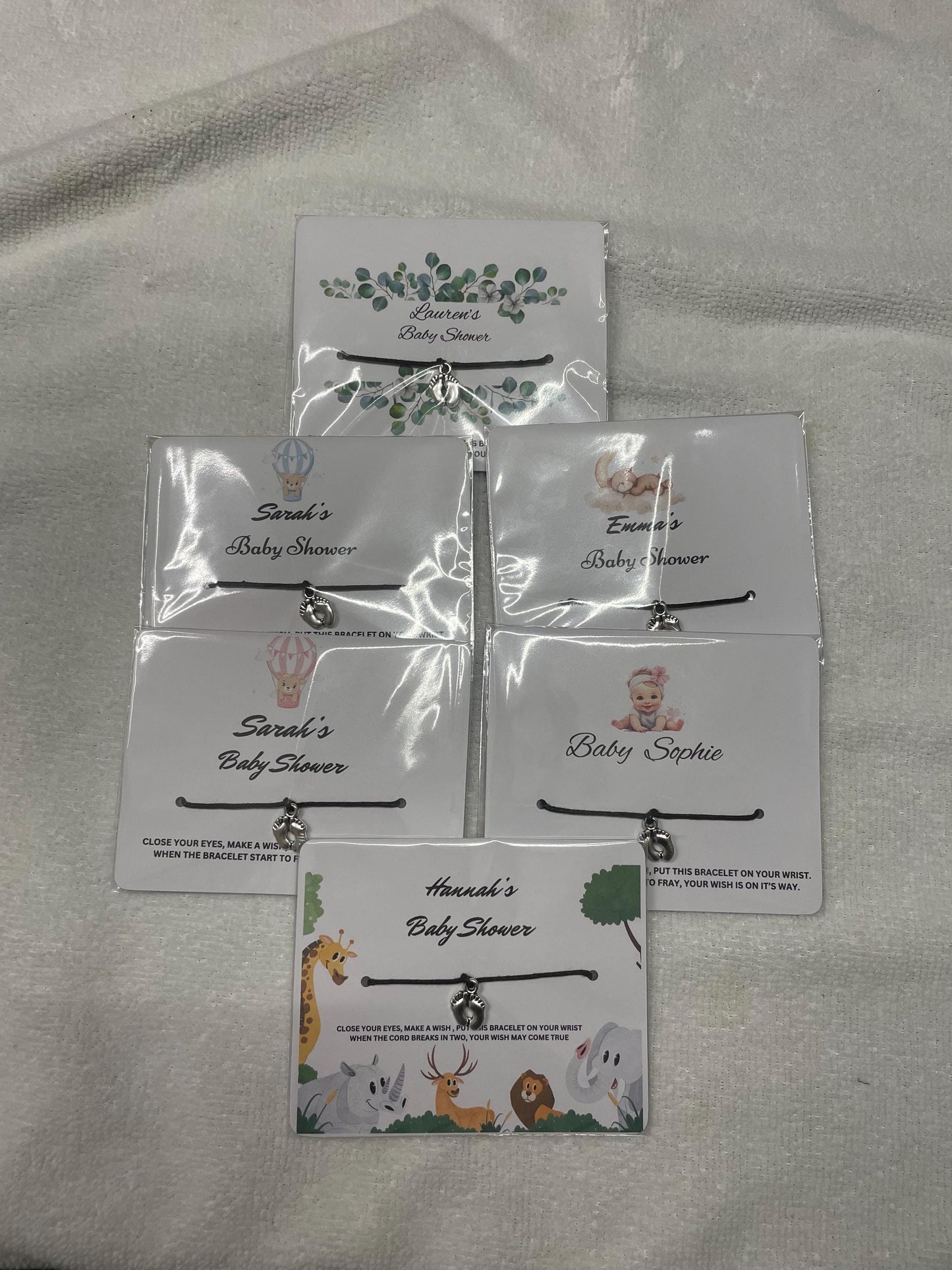 Personalised Baby Shower Wish Bracelet | Baby Shower Favours | Thank you for coming